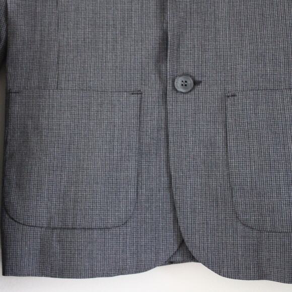 NWT Bonpoint Boys Houndstooth Wool Blazer Jacket Suit Coat Gray Navy 12 - Picture 3 of 8